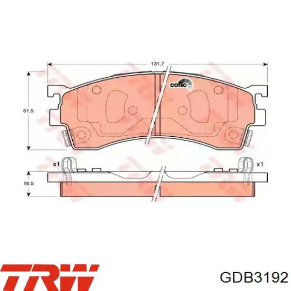 Тормозные колодки TRW GDB3192