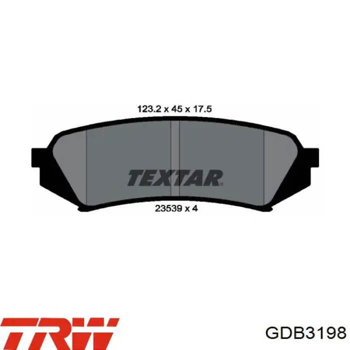 Колодки дисковые  TRW GDB3198 цена, от 19.28 USD