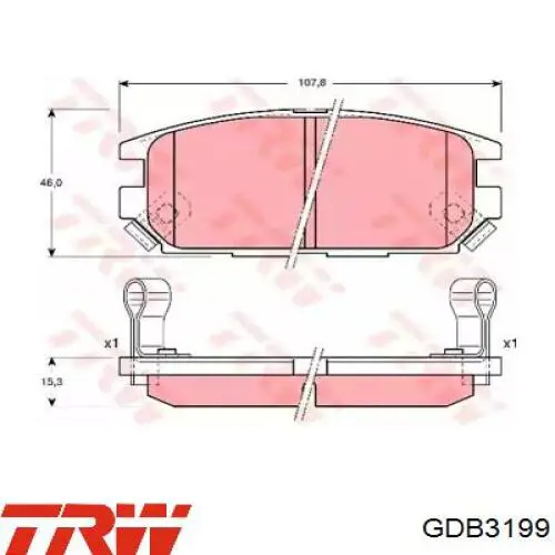 Задние тормозные колодки GDB3199 TRW