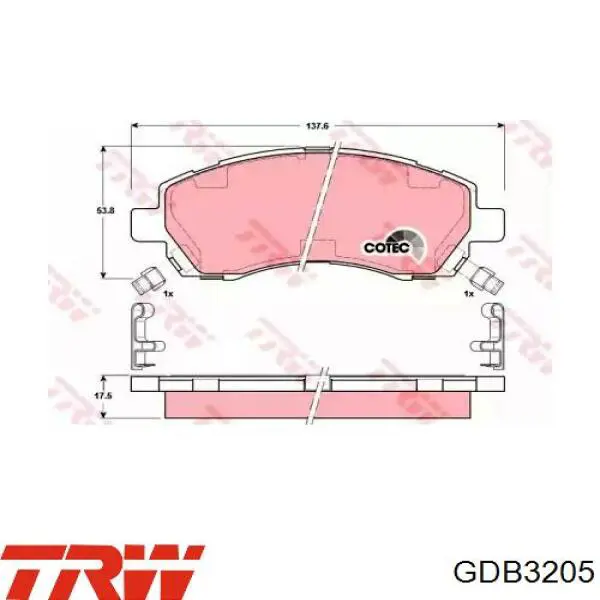 Колодки TRW GDB3205 цена, от 24.32 USD