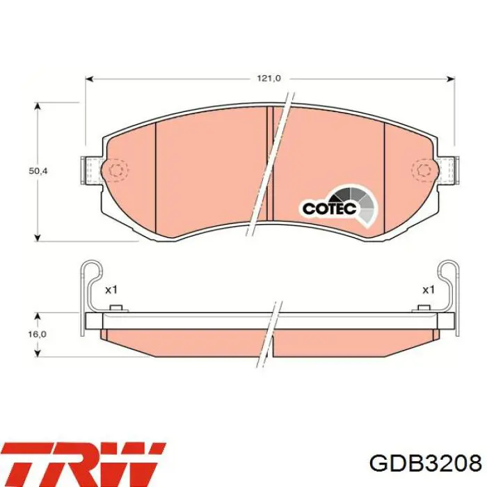 GDB3208 TRW колодки тормозные передние дисковые