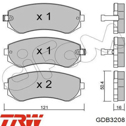Купить GDB3208 TRW Колодки тормозные
