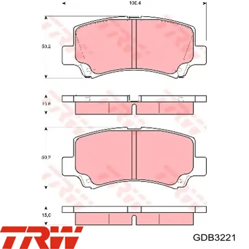 Передние тормозные колодки GDB3221 TRW