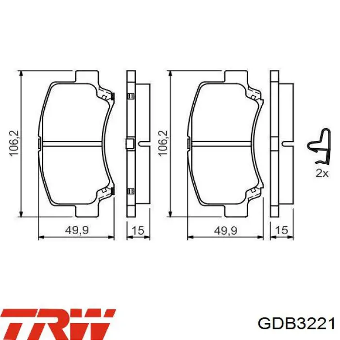 Колодки TRW GDB3221 цена, от 15.23 USD
