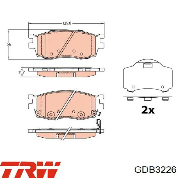 Передние тормозные колодки GDB3226 TRW