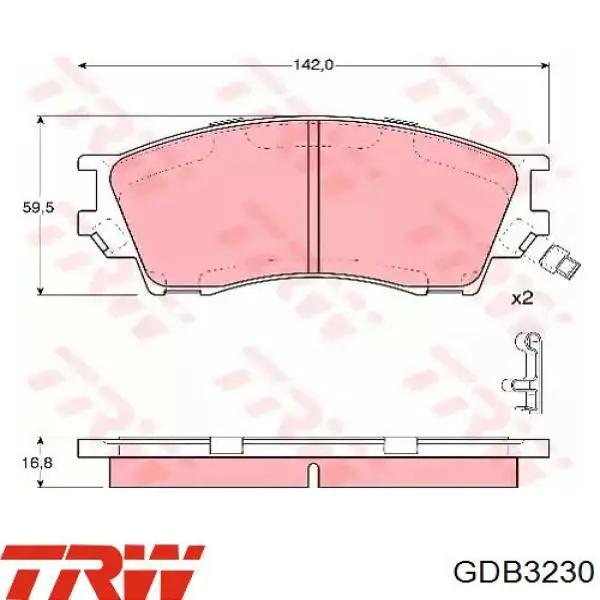 Передние тормозные колодки GDB3230 TRW