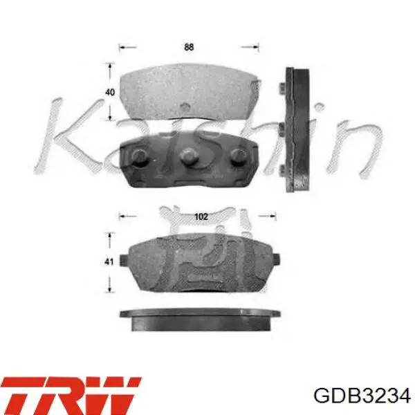 Купить GDB3234 TRW Колодки тормозные