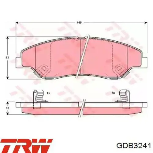 Передние тормозные колодки GDB3241 TRW