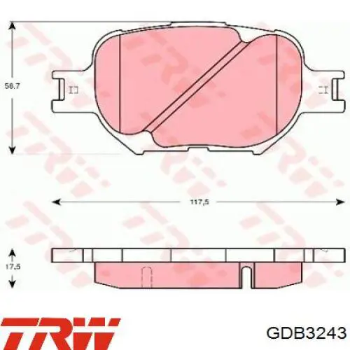 Задние дисковые колодки TRW GDB3243