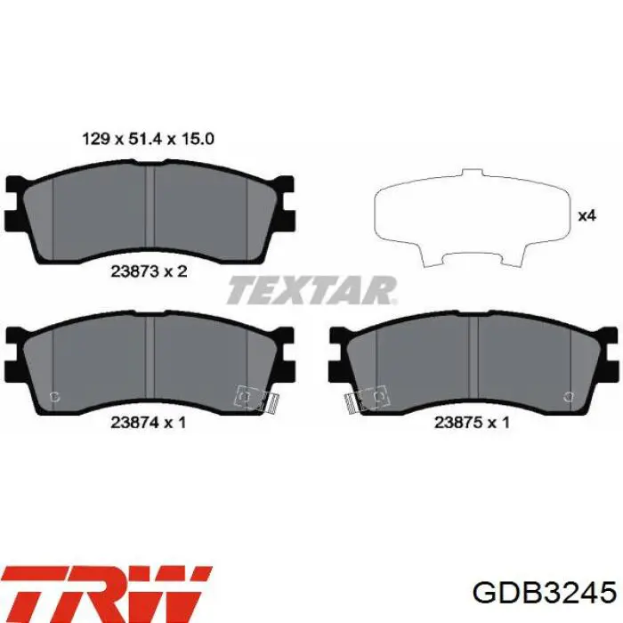 Колодки TRW GDB3245 цена, от 16.45 USD