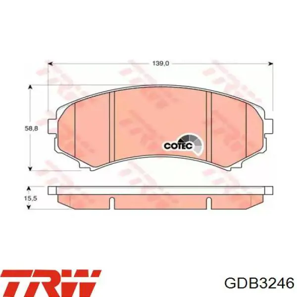 GDB3246 TRW Колодки передние