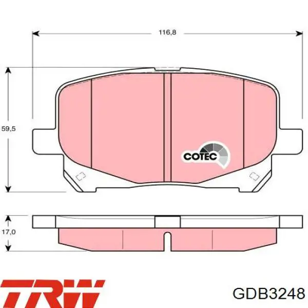 Передние тормозные колодки GDB3248 TRW