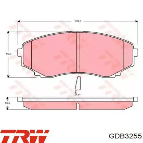 Передние тормозные колодки GDB3255 TRW