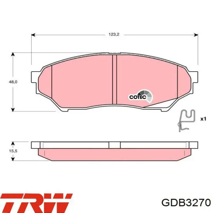 Передние тормозные колодки GDB3270 TRW