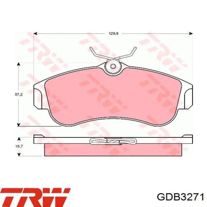 Pastillas de freno delanteras GDB3271 TRW