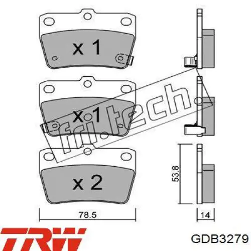 Задние дисковые колодки TRW GDB3279