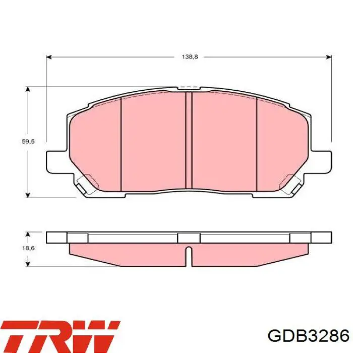 Передние тормозные колодки GDB3286 TRW