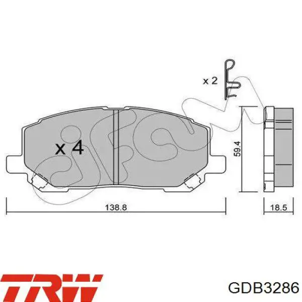Колодки TRW GDB3286 цена, от 30.95 USD