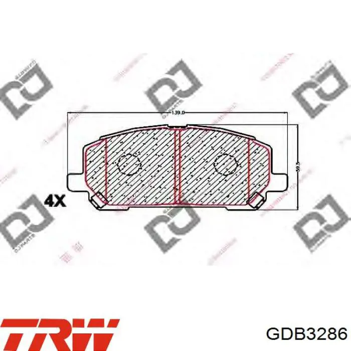 Купить GDB3286 TRW Колодки тормозные