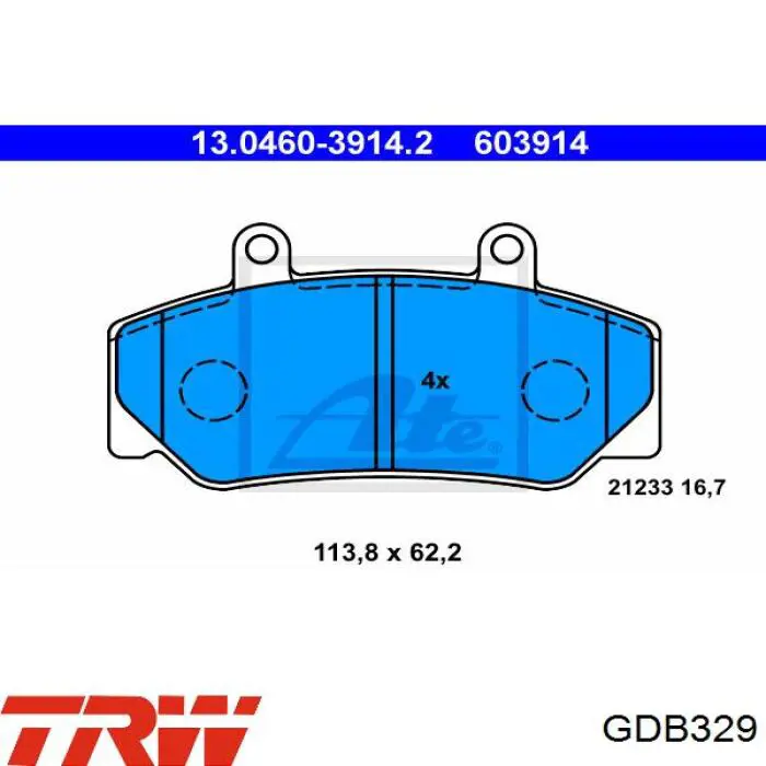 Колодки TRW GDB329 цена, от 20.26 USD