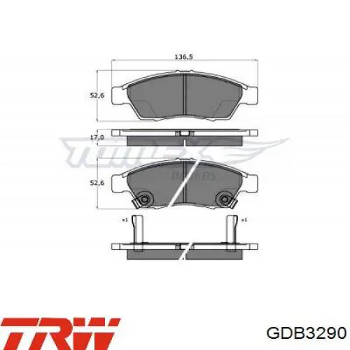 Тормозные колодки TRW GDB3290