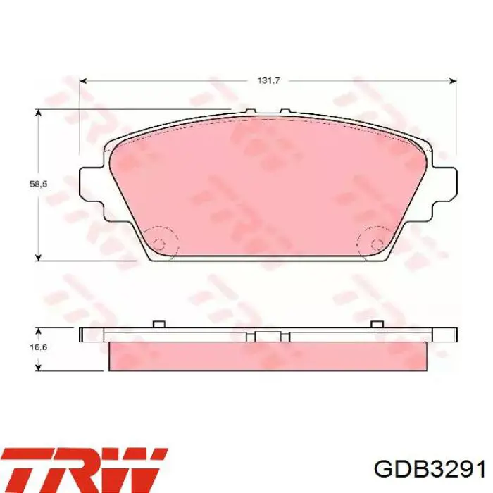 Передние тормозные колодки GDB3291 TRW