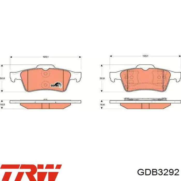 GDB3292 TRW Колодки тормозные дисковые комплект