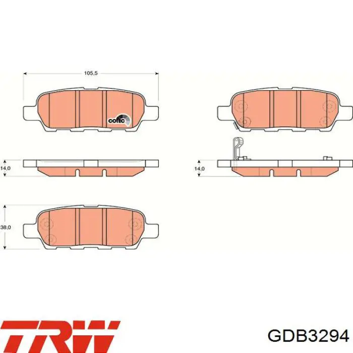GDB3294 TRW Колодки тормозные дисковые комплект