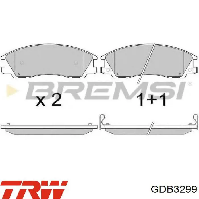 Купить GDB3299 TRW Колодки тормозные