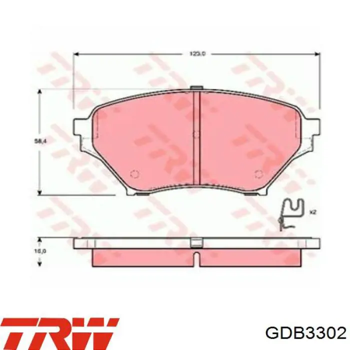 Передние тормозные колодки GDB3302 TRW