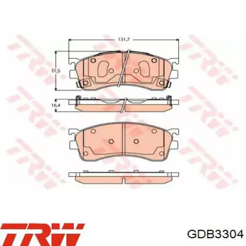 GDB3304 TRW колодки тормозные передние дисковые
