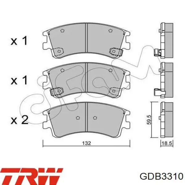Передние тормозные колодки GDB3310 TRW