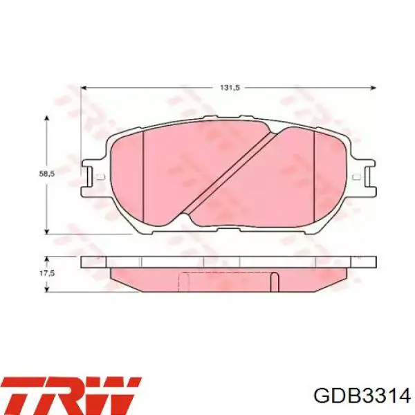 Передние тормозные колодки GDB3314 TRW