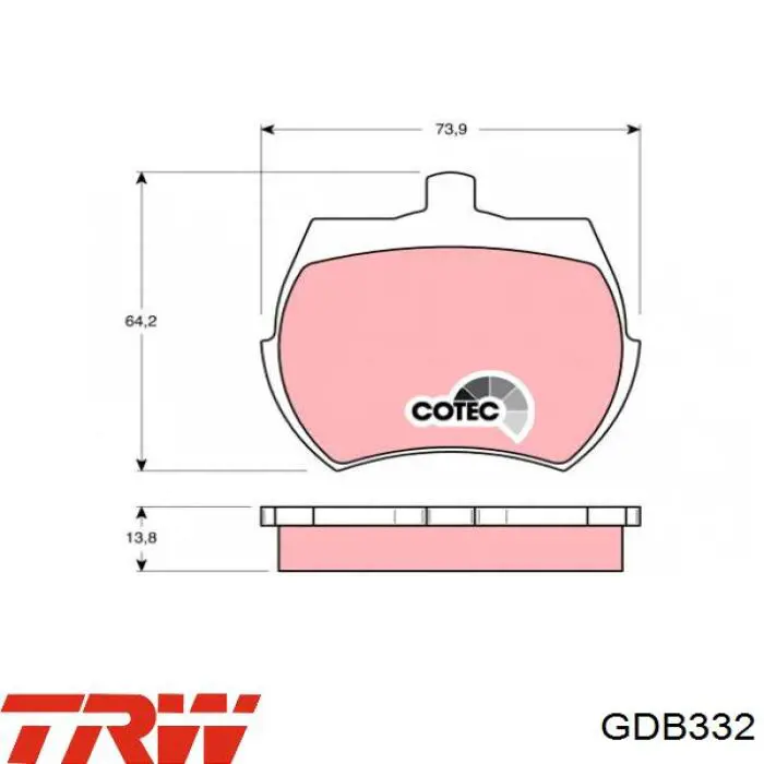 Pastillas de freno delanteras GDB332 TRW