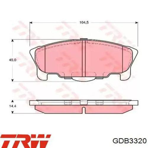 Передние тормозные колодки GDB3320 TRW