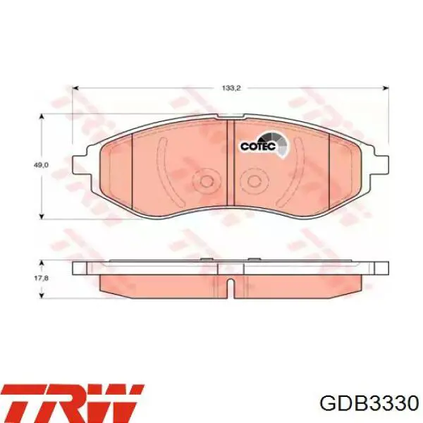 GDB3330 TRW Колодки передние