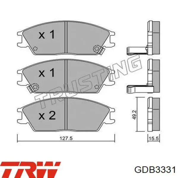 Передние тормозные колодки GDB3331 TRW