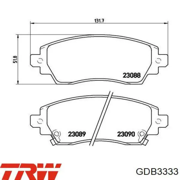 Передние тормозные колодки GDB3333 TRW