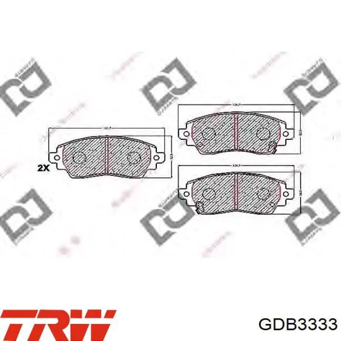 Купить GDB3333 TRW Колодки тормозные