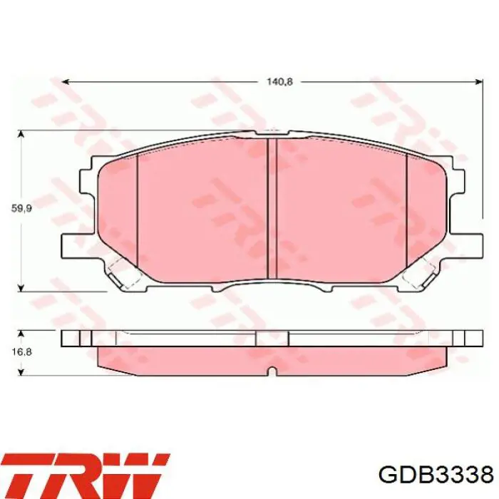 Купить GDB3338 TRW Колодки тормозные