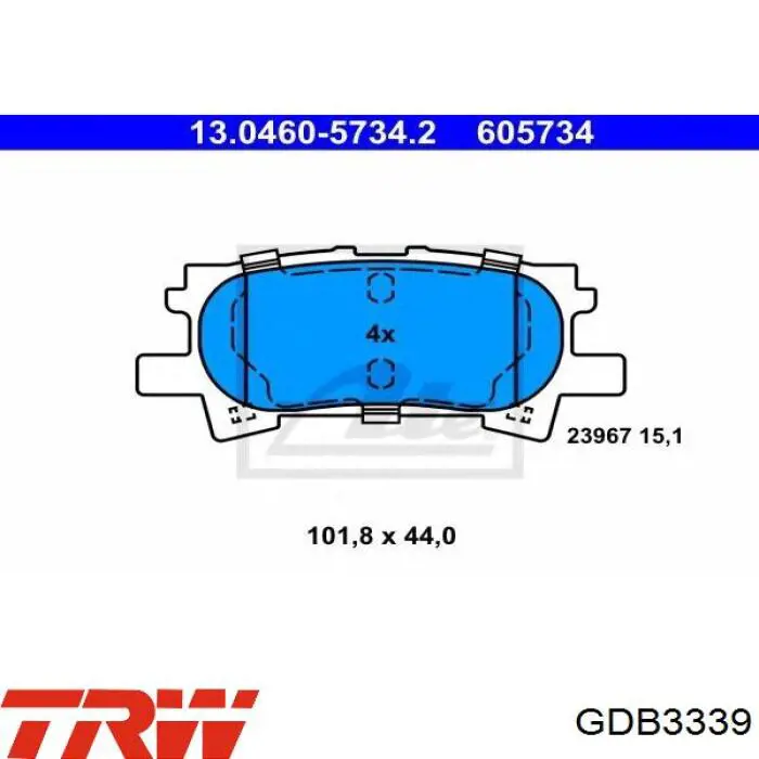 GDB3339 TRW Колодки тормозные дисковые комплект