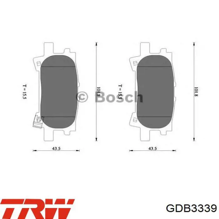 Колодки дисковые  TRW GDB3339 цена, от 24.40 USD