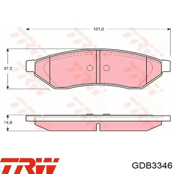 Задние тормозные колодки GDB3346 TRW