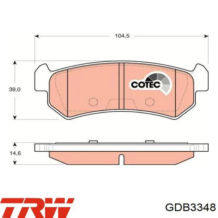 GDB3348 TRW колодки тормозные задние дисковые