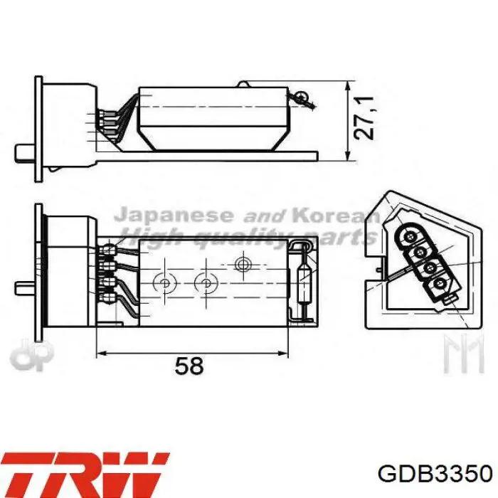 Задние тормозные колодки GDB3350 TRW