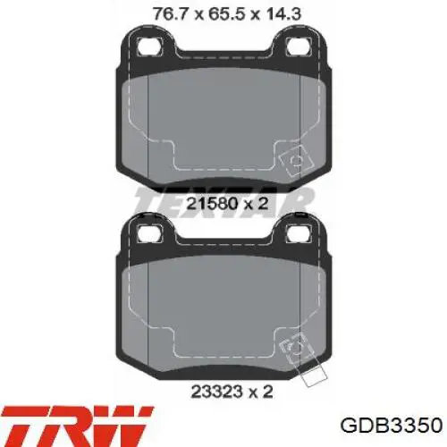 Купить GDB3350 TRW Колодки тормозные задние, дисковые