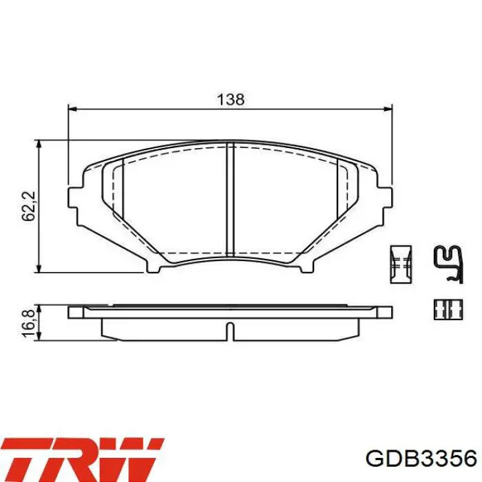 Передние тормозные колодки GDB3356 TRW