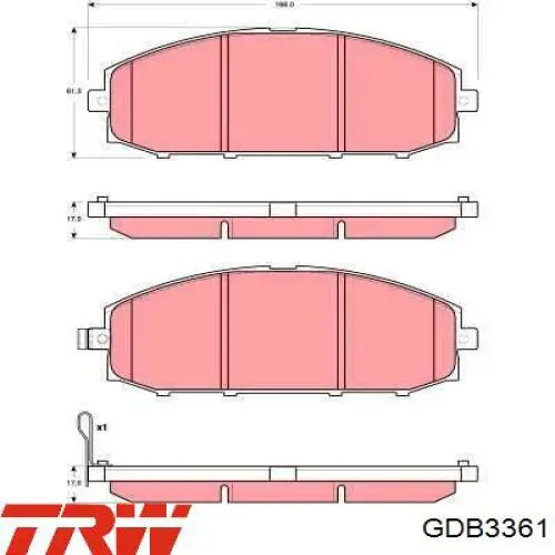 GDB3361 TRW колодки тормозные передние дисковые