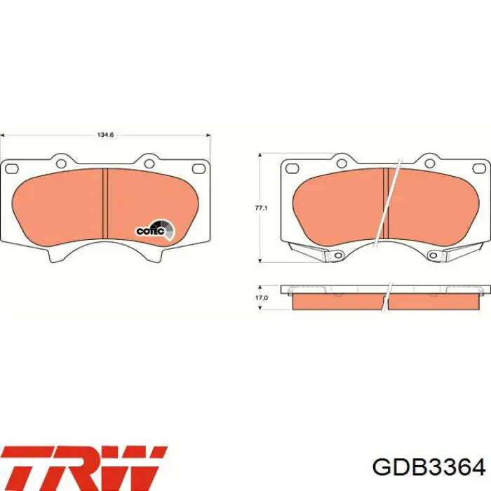 GDB3364 TRW Колодки передние