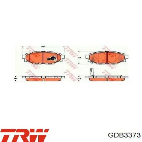 Колодки дисковые  TRW GDB3373 цена, от 29.64 USD